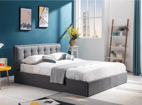 Ágy, szürke, 160x200, ELSIE