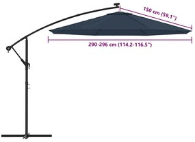 kék konzolos napernyő csereponyva 300 cm