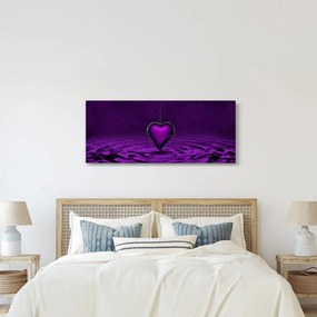 Lila szív képe (120x50 cm)
