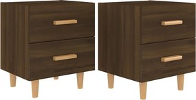vidaXL 2 db barna tölgy színű éjjeliszekrény 40 x 35 x 47,5 cm