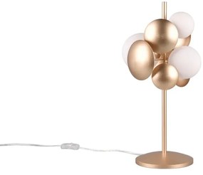 Fehér-aranyszínű asztali lámpa üveg búrával (magasság 50 cm) Bubble – Trio Select