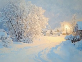 Vászonkép Canvas Tájkép Út Tél Hó 100x75