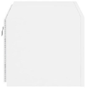 fehér falra szerelhető TV-szekrény LED-lámpákkal 60x35x31 cm