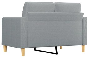 kétszemélyes világosszürke szövetkanapé 120 cm
