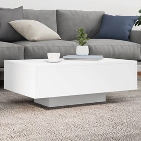 Fehér dohányzóasztal LED-lámpákkal 85 x 55 x 31 cm