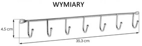 Erga tartozékok, 7 horog törülközőhöz, króm, ERG-YKA-E.WK7
