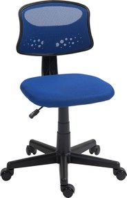 HOMCOM Karfa Nélküli Ergonomikus Irodai Szék Forgószék Lélegző Hálós Háttámlával, Állítható Magasságú Irodai Szék 120 kg Teherbírás Kék | Aosom