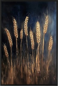 Poszter Keret Alumínium Olaj Természet Növényzet Falu Mező Gabona Kalászok 40x60