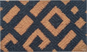 Lábtörlő gumi ajtóhoz geometrikus nyomtatással 75x45 sárga zöld