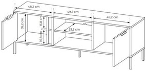 TV asztal/szekrény Lyran 2D (antracit + arany). 1071359