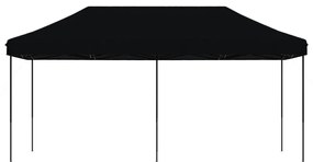 fekete összecsukható felugró rendezvénysátor 580x292x315 cm