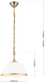 Orion HL 6-1809/1 - Csillár láncon OLD LAMP 1xE27/40W/230V fehér/réz