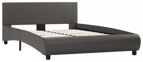 szürke LED-es műbőr ágykeret 120 x 200 cm