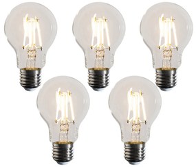 5 darabos E27 szabályozható LED izzó szett A60 átlátszó 4,5W 500 lm 2700K