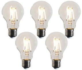 5 darabos E27-es dimmelhető LED izzókészlet A60 átlátszó 4,5W 500 lm 2700K