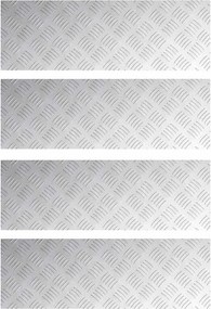 vidaXL Lépcsőfok Négyszögletes 4 pcs Ezüst 75 x 25 cm Alumínium