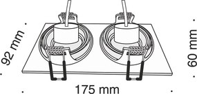 Maytoni ATOM DL024-2-02W Beépíthető spotlámpa 2x50W/GU10 IP20