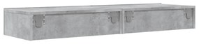 2 db betonszürke TV-szekrény LED-lámpákkal 60x35x15,5 cm