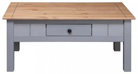 vidaXL szürke tömör fenyőfa panama dohányzóasztal 100 x 60 x 43,5 cm