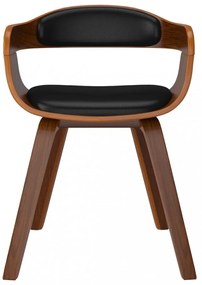 vidaXL 6 db fekete műbőr és hajlított fa étkezőszék