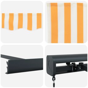 Kézi Behúzható Napellenző Narancs és Fehér 500x300 cm