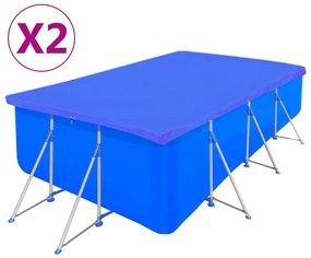 2 db polietilén négyszögletes medencetakaró 90 g/nm 400x207 cm