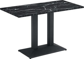Bisztró asztal, fekete márvány/fekete, 120x60 cm, RINALDO TYP 2