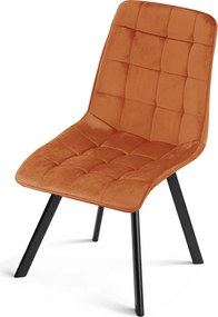 Étkezőszék CIEZA VELVET fekete lábakkal, terrakotta