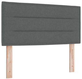 Box Spring Ágy Matraccal és LED-del Sötét Szürke 90x190 cm Szövet