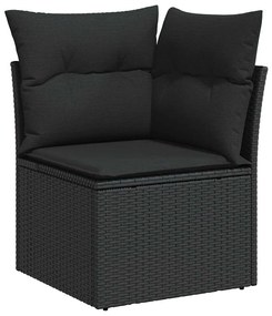 Kerti Kanapé Szett 7 pcs Fekete 289 x 154 x 85 cm Poli rattan