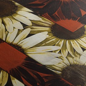 Virágok képe (órával) (90x30 cm)