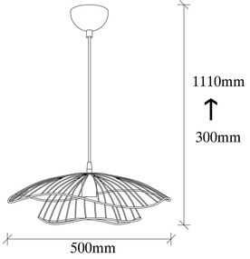 Tel fekete függőlámpa, ø 50 cm - Opviq lights