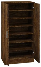 füstös tölgy színű szerelt fa cipősszekrény 55 x 35 x 108 cm