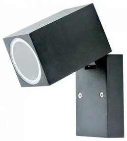 LED lámpatest , GU10-es foglalatú , oldalfali , négyzet , állítható fejű , fekete , IP44 , V-TAC