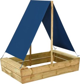 vidaXL impregnált fenyőfa homokozó tetővel 80 x 60 x 97,5 cm