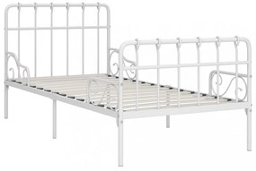 fehér fém ágykeret lécezett ágyráccsal 90 x 200 cm