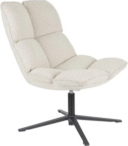 Krémszínű forgó buklé fotel Bros – White Label