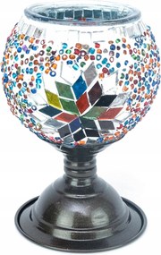 Lampion Gyertyatartó Bronz Állványon Kézzel Készített Keleti Mozaik