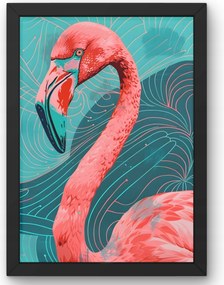 Poszter Rózsaszín Flamingó Trópusi Művészet Modern 50x70 cm
