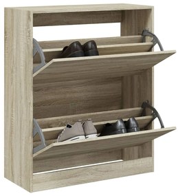 sonoma tölgy színű szerelt fa cipőszekrény 80 x 34 x 96,5 cm