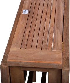 DIVERO Kerti összecsukható asztal 130 x 65 cm tíkfa