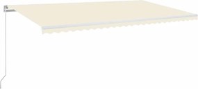 vidaXL krémszínű kézzel kihúzható LED-es napellenző 600 x 350 cm