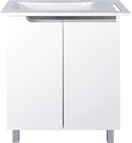 Piramida EURIDIKA fali /álló fürdőszobabútor - műmárvány mosdóval - 2 ajtós - 82 x 73 x 46 cm