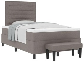 Box Spring Ágy Matraccal és Pad Taupe 120x200 cm Szövet