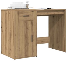 kézműves tölgy színű szerelt fa íróasztal 100 x 49 x 75 cm