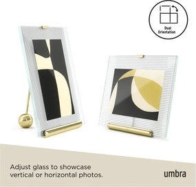 Aranyszínű üveg álló képkeret 19x23 cm Flute – Umbra