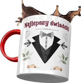 Piros Bögre Vőfély Tanúnak Ajándék Nyomtatott Fotóval