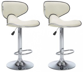 323647 Bar Stools 2 pcs Cream Faux Leather