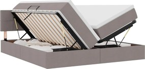 vidaXL Tárolós Ágy matracmal fejtámlával Tópszínű 180 x 200 cm Műbőr