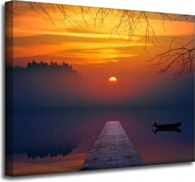Vászonkép Természet Naplemente a tóparton 50x40 cm